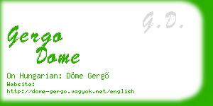 gergo dome business card