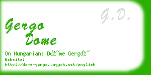 gergo dome business card